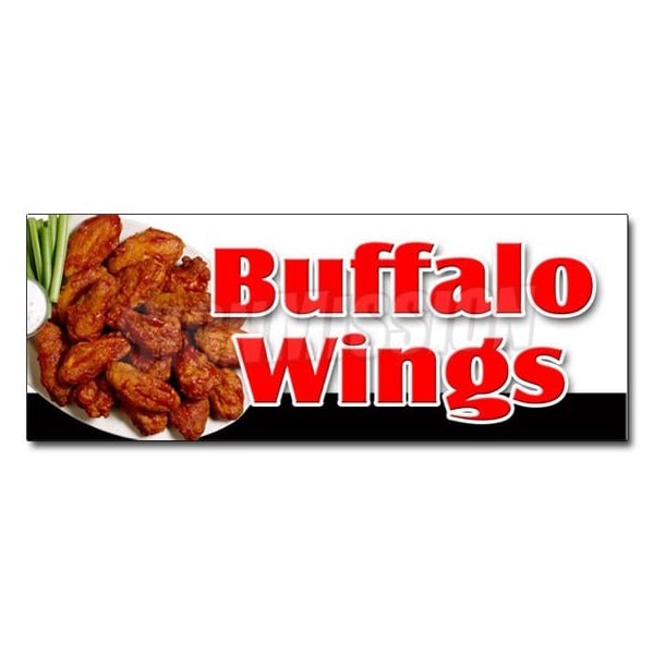 Signmission 12in BUFFALO WINGS DECAL sticker hot wings spicy bone wing sauce deep fried, D-12 Buffalo Wings D-12 Buffalo Wings - main